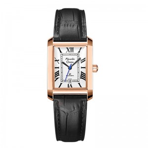 Alexandre Christie AC 8714 Rosegold White Leather Lady LDLRGSL